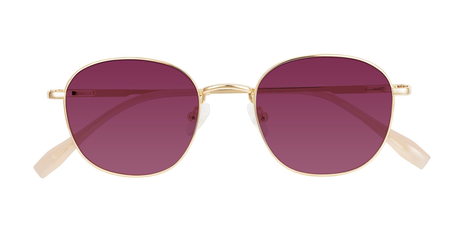 Folded Front of Inver in Gold with Wine Tinted Lenses