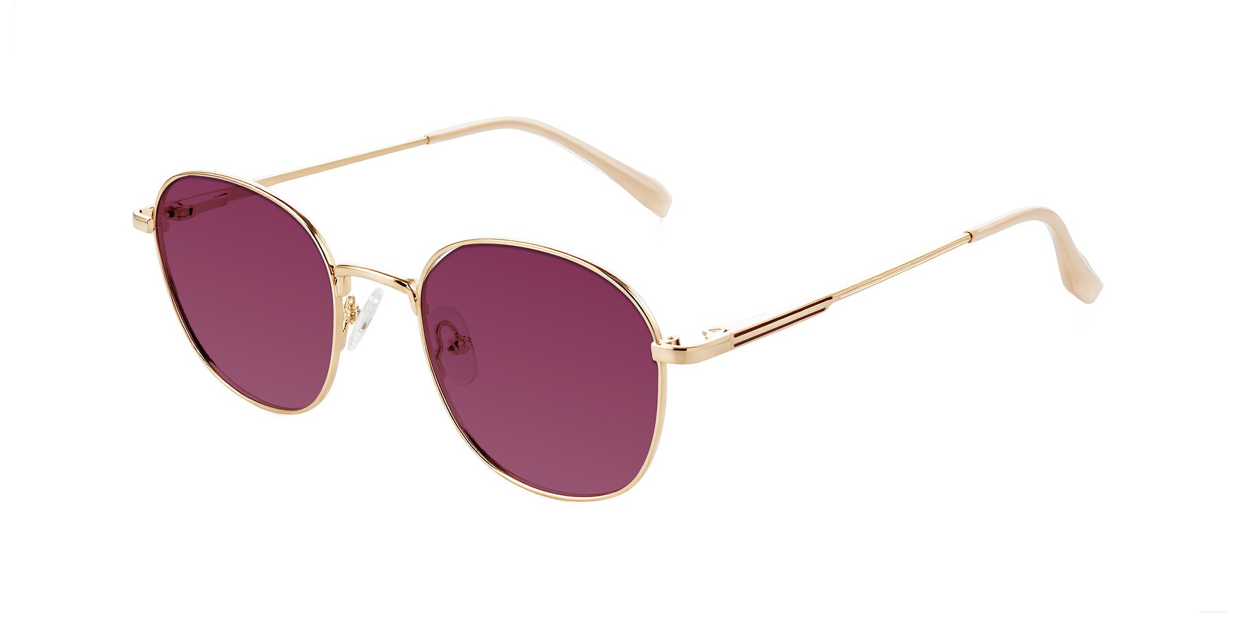 Angle of Inver in Gold with Wine Tinted Lenses