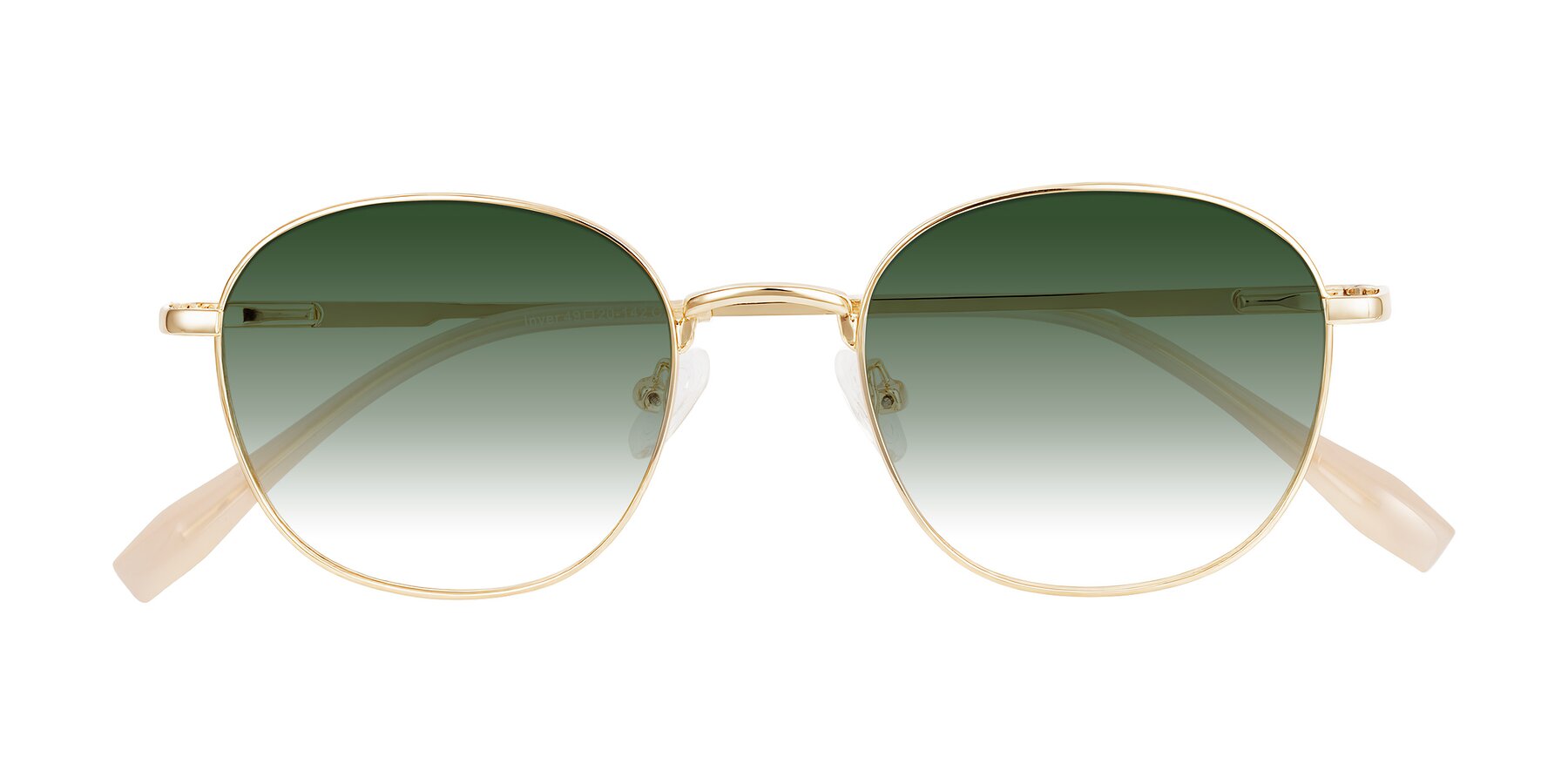 Folded Front of Inver in Gold with Green Gradient Lenses