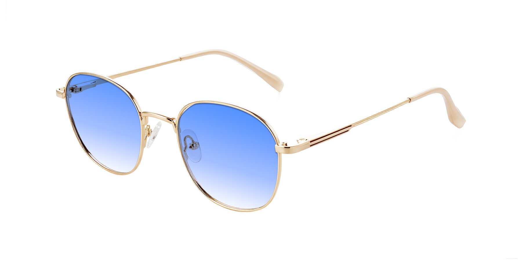 Angle of Inver in Gold with Blue Gradient Lenses