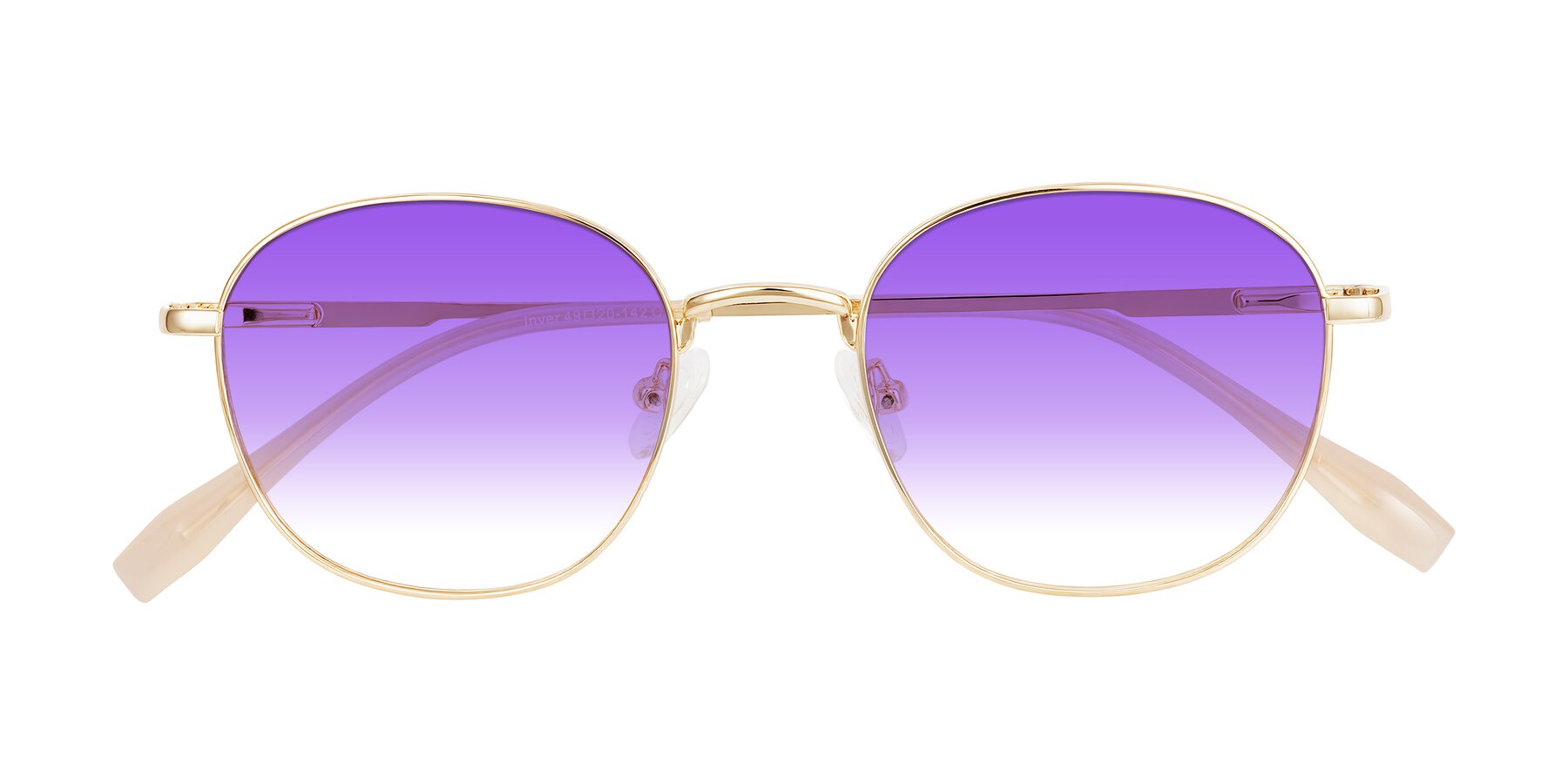 Folded Front of Inver in Gold with Purple Gradient Lenses