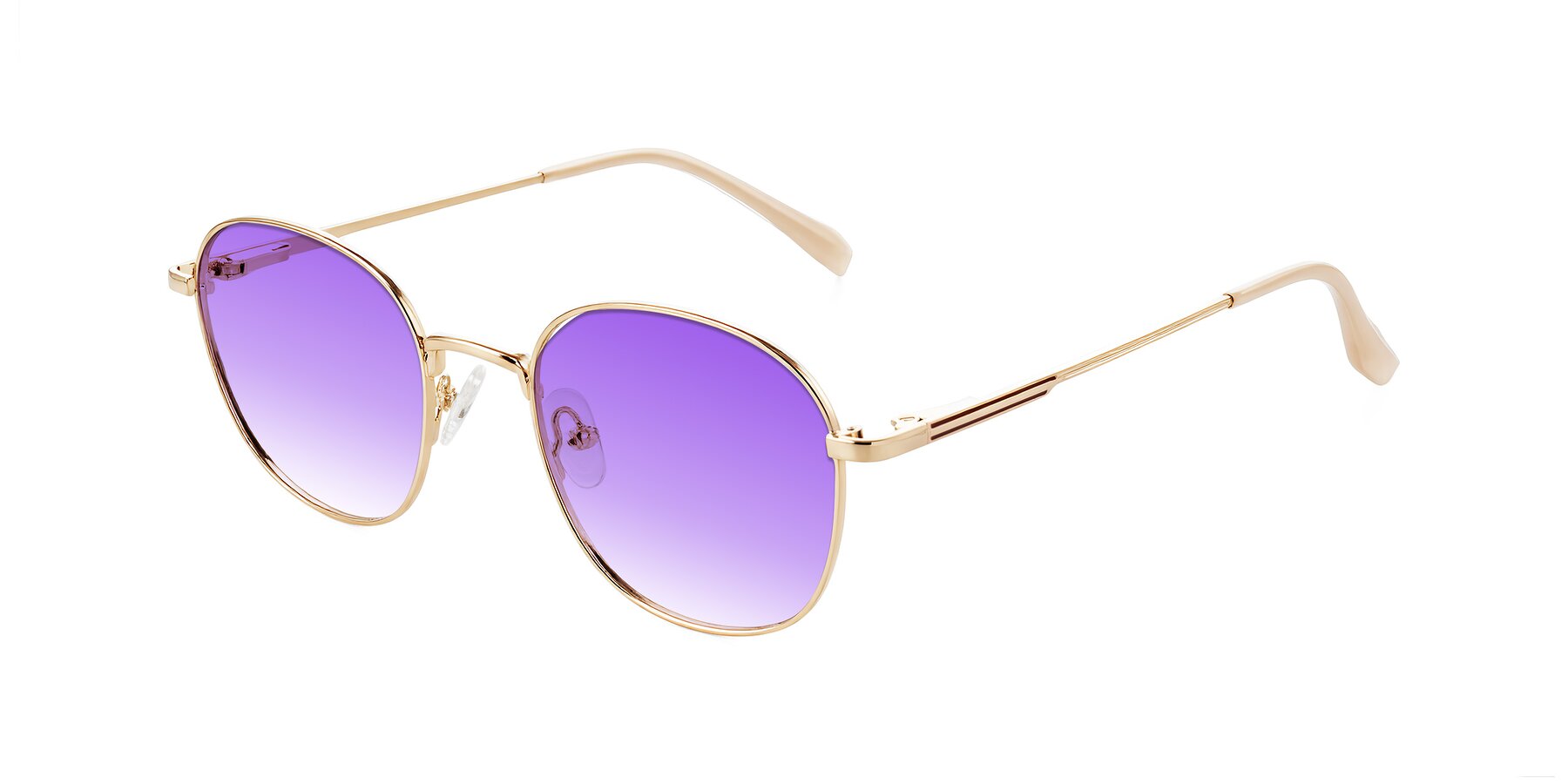 Angle of Inver in Gold with Purple Gradient Lenses