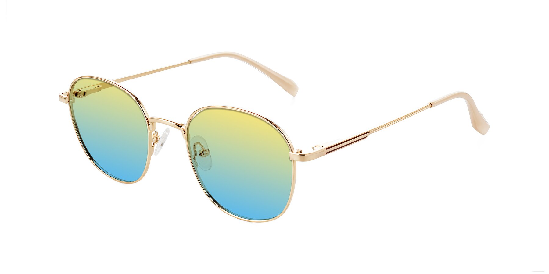 Angle of Inver in Gold with Yellow / Blue Gradient Lenses