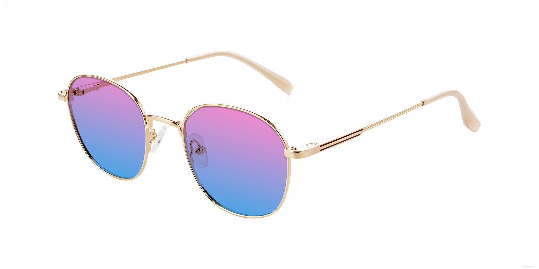 Angle of Inver in Gold with Pink / Blue Gradient Lenses