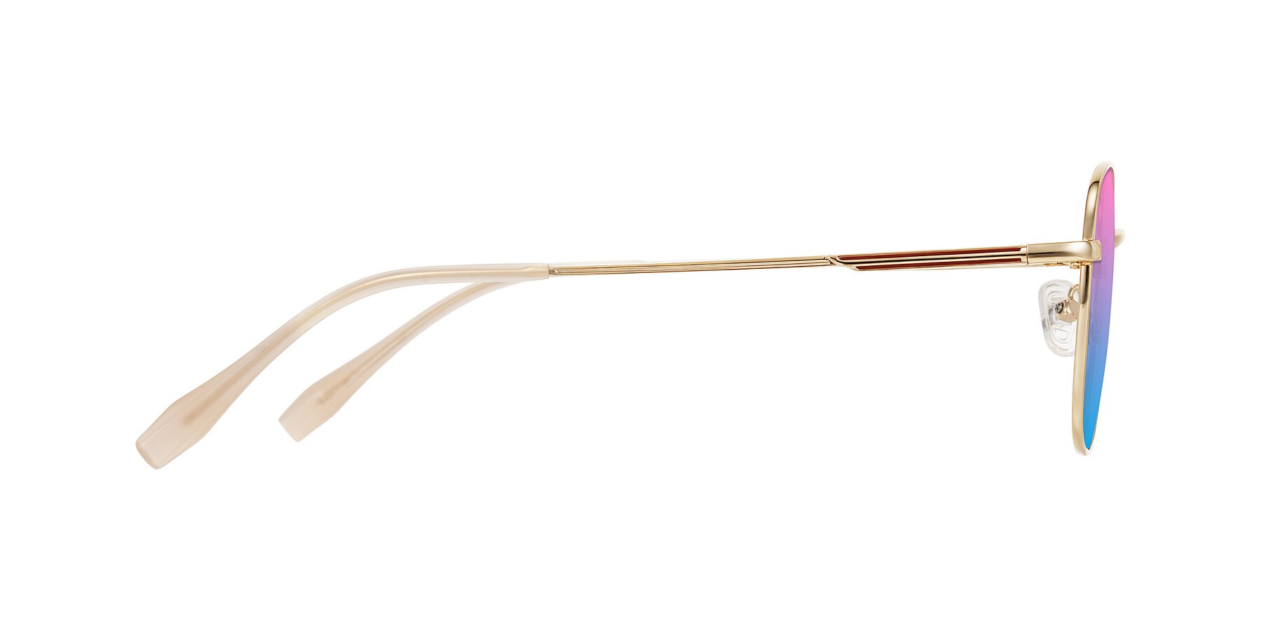 Side of Inver in Gold with Pink / Blue Gradient Lenses