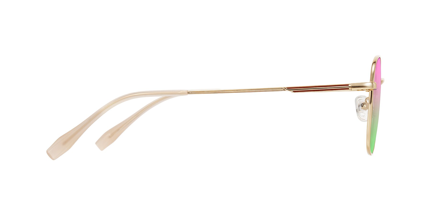 Side of Inver in Gold with Pink / Green Gradient Lenses