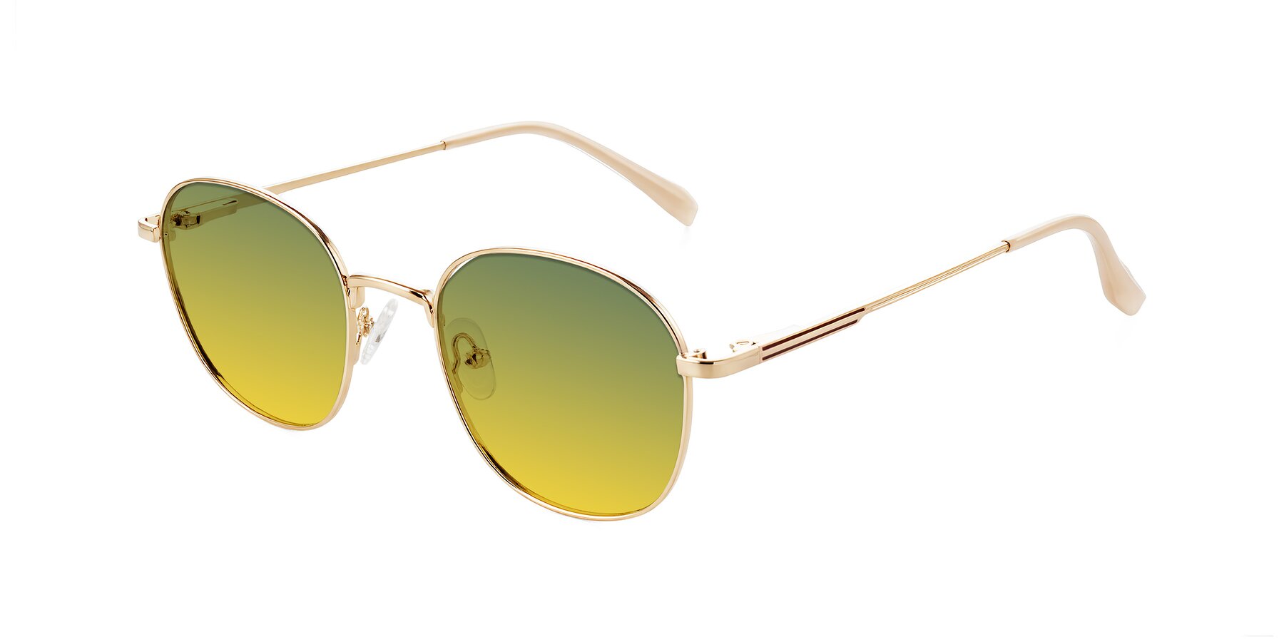 Angle of Inver in Gold with Green / Yellow Gradient Lenses