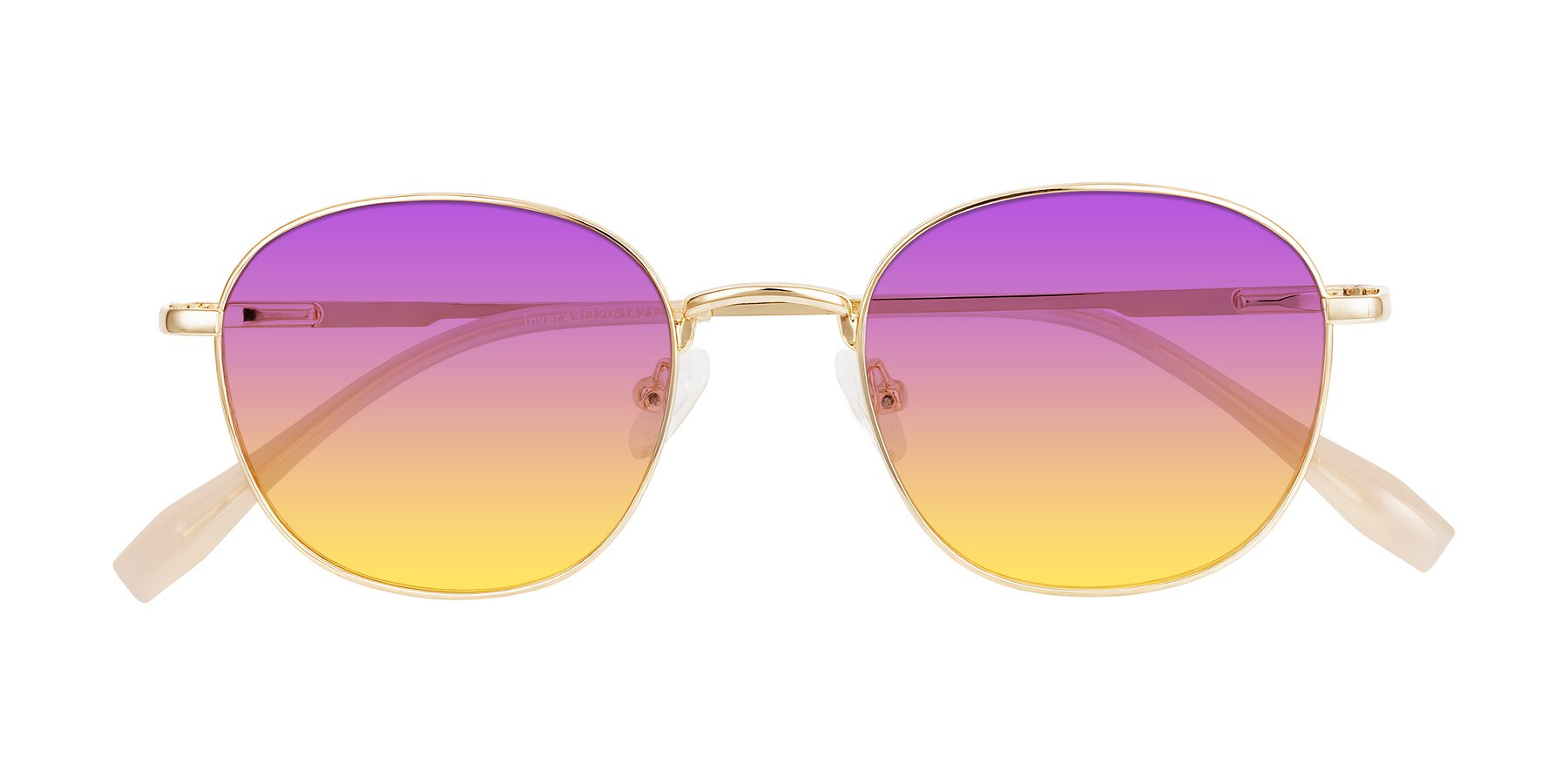 Folded Front of Inver in Gold with Purple / Yellow Gradient Lenses