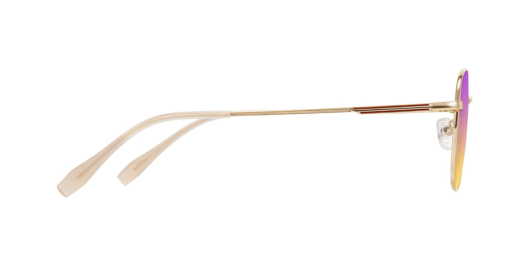 Side of Inver in Gold with Purple / Yellow Gradient Lenses