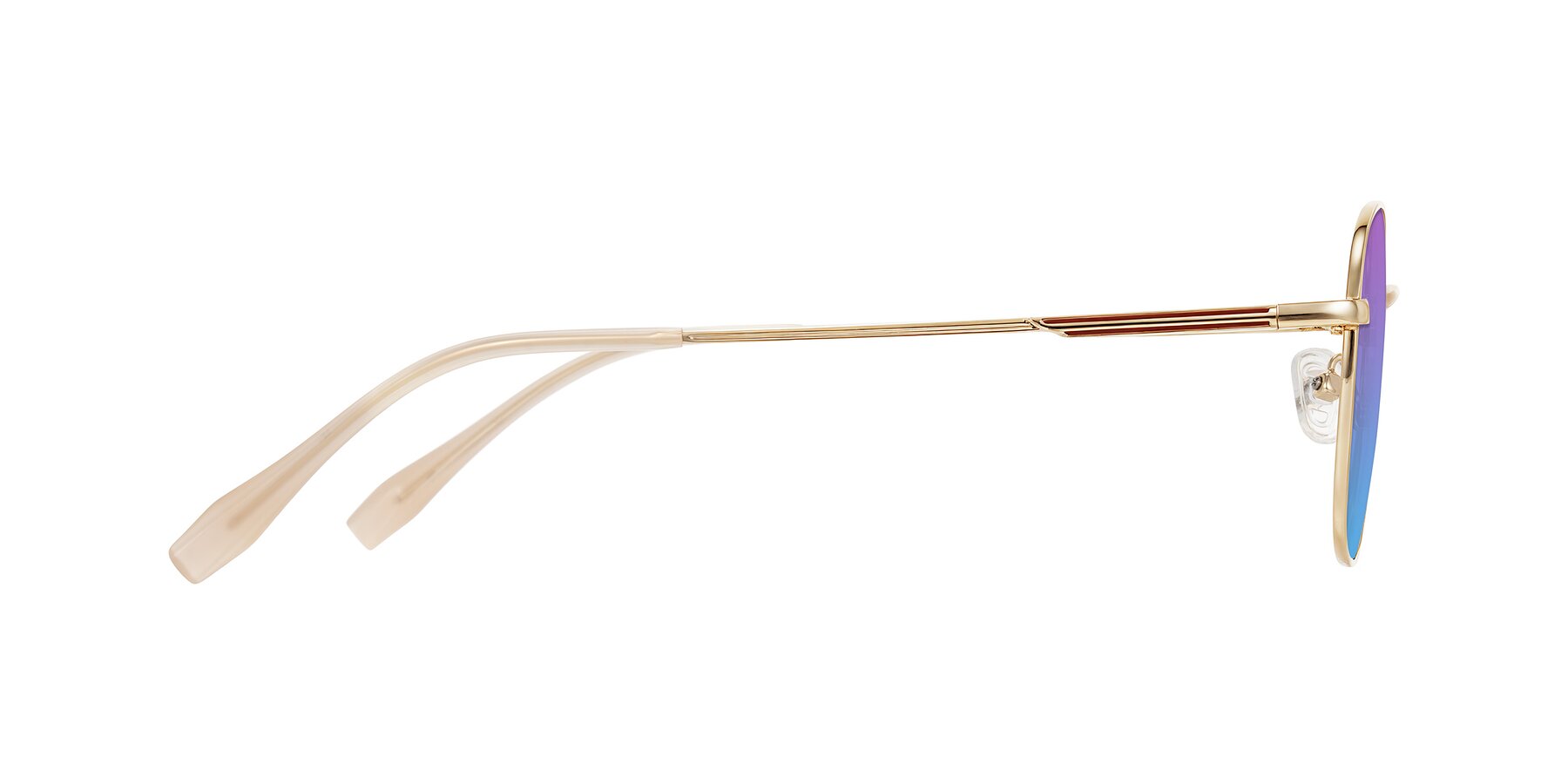 Side of Inver in Gold with Purple / Blue Gradient Lenses