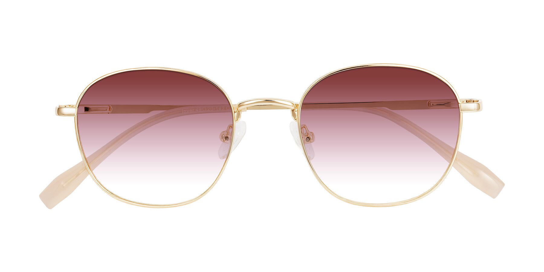 Folded Front of Inver in Gold with Garnet Gradient Lenses