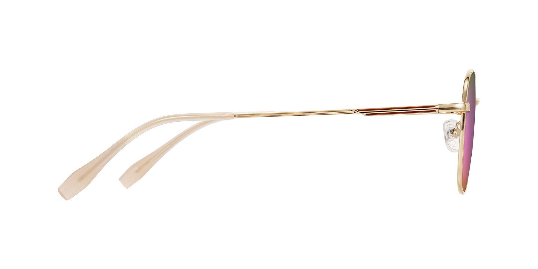 Side of Inver in Gold with Pink Mirrored Lenses