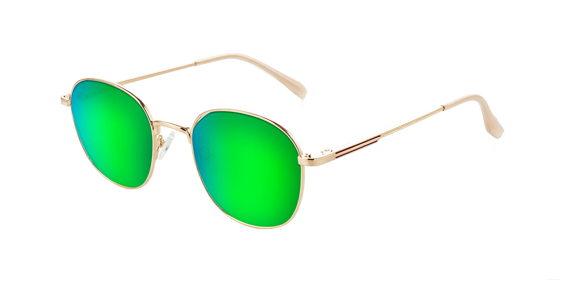 Angle of Inver in Gold with Green Mirrored Lenses