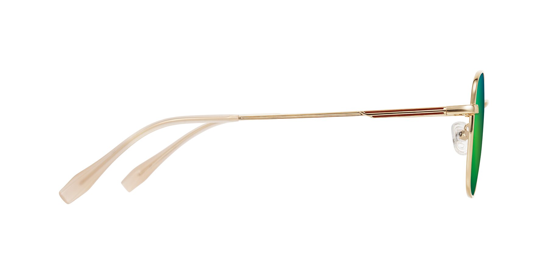 Side of Inver in Gold with Green Mirrored Lenses