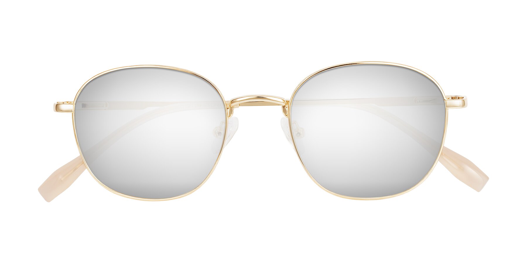 Folded Front of Inver in Gold with Silver Mirrored Lenses