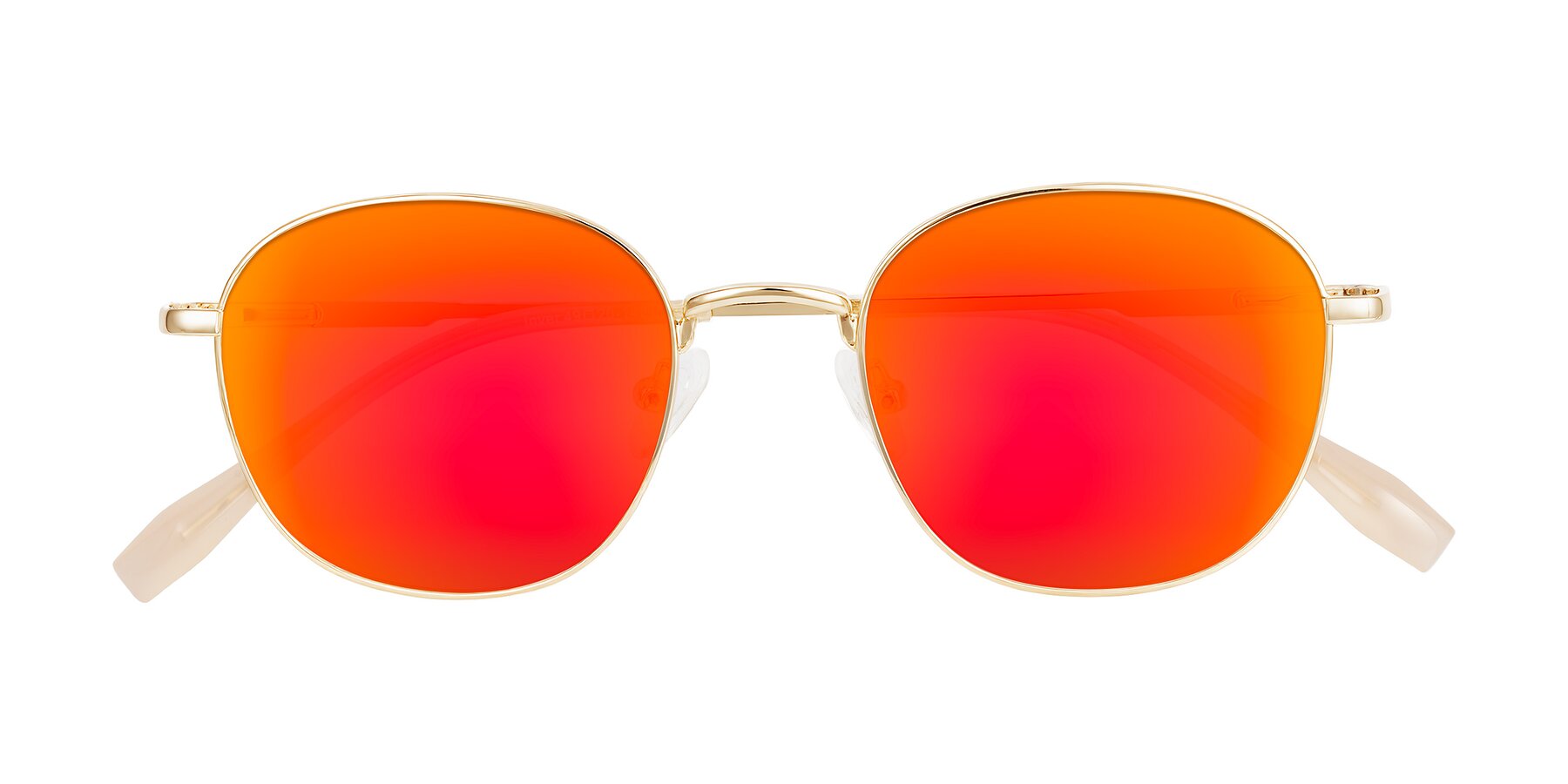 Folded Front of Inver in Gold with Red Gold Mirrored Lenses