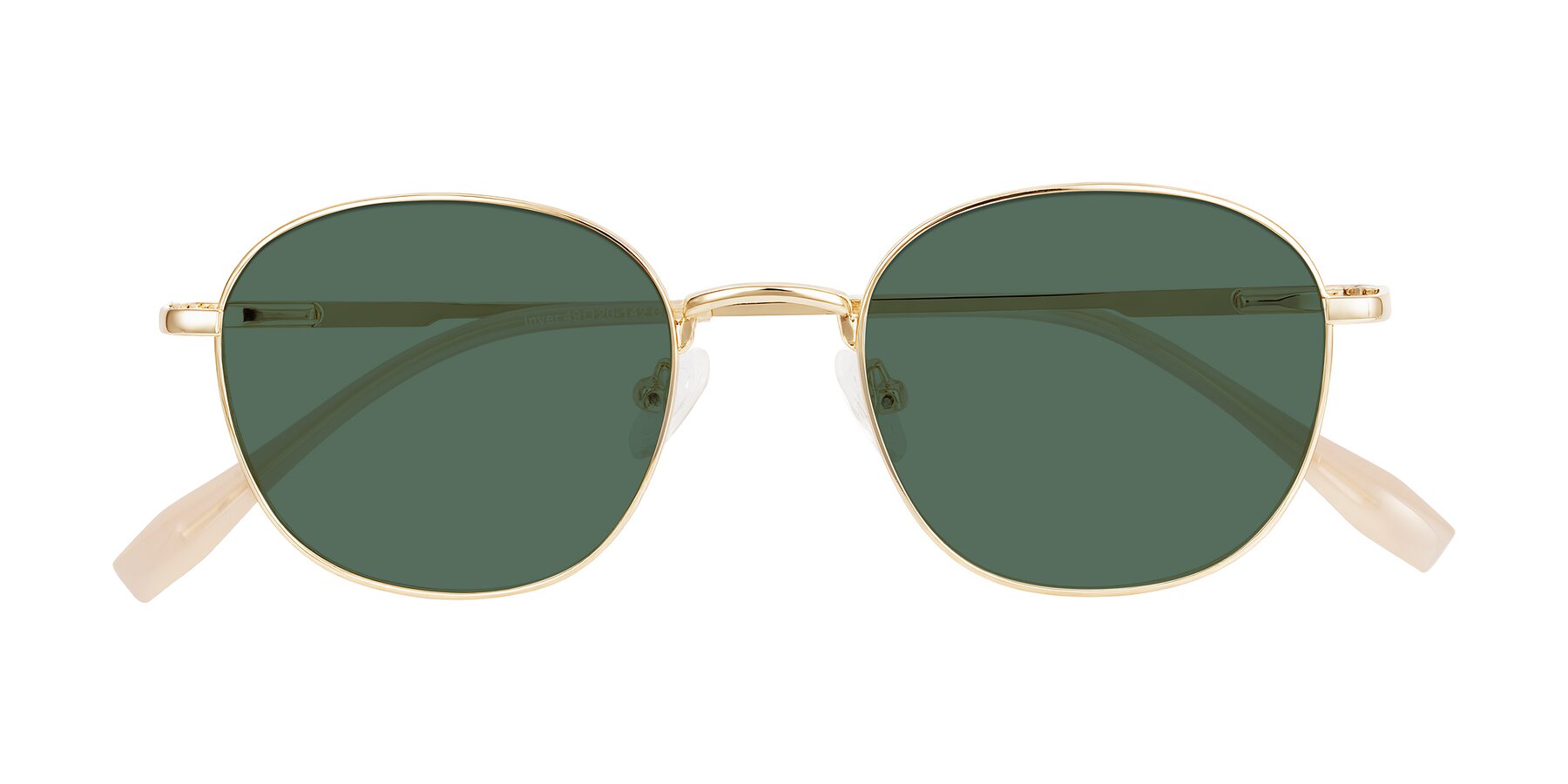 Folded Front of Inver in Gold with Green Polarized Lenses