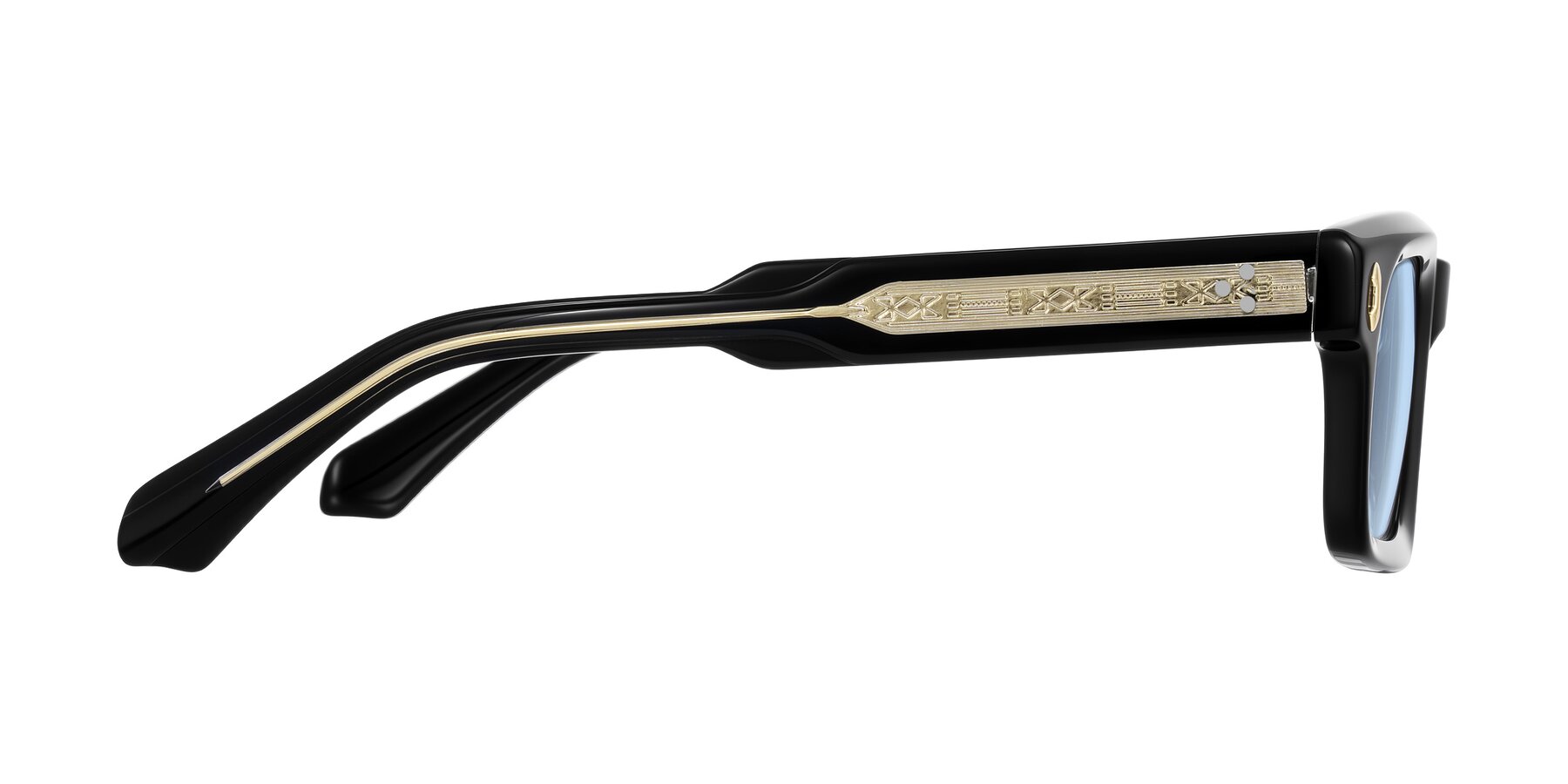 Side of Zade in Black with Light Blue Tinted Lenses