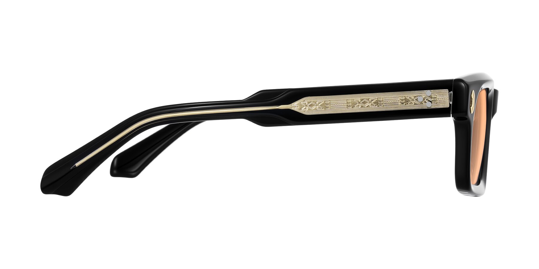 Side of Zade in Black with Light Orange Tinted Lenses