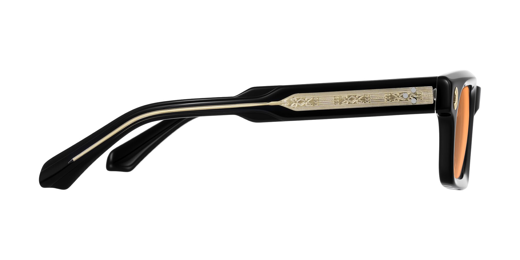Side of Zade in Black with Medium Orange Tinted Lenses
