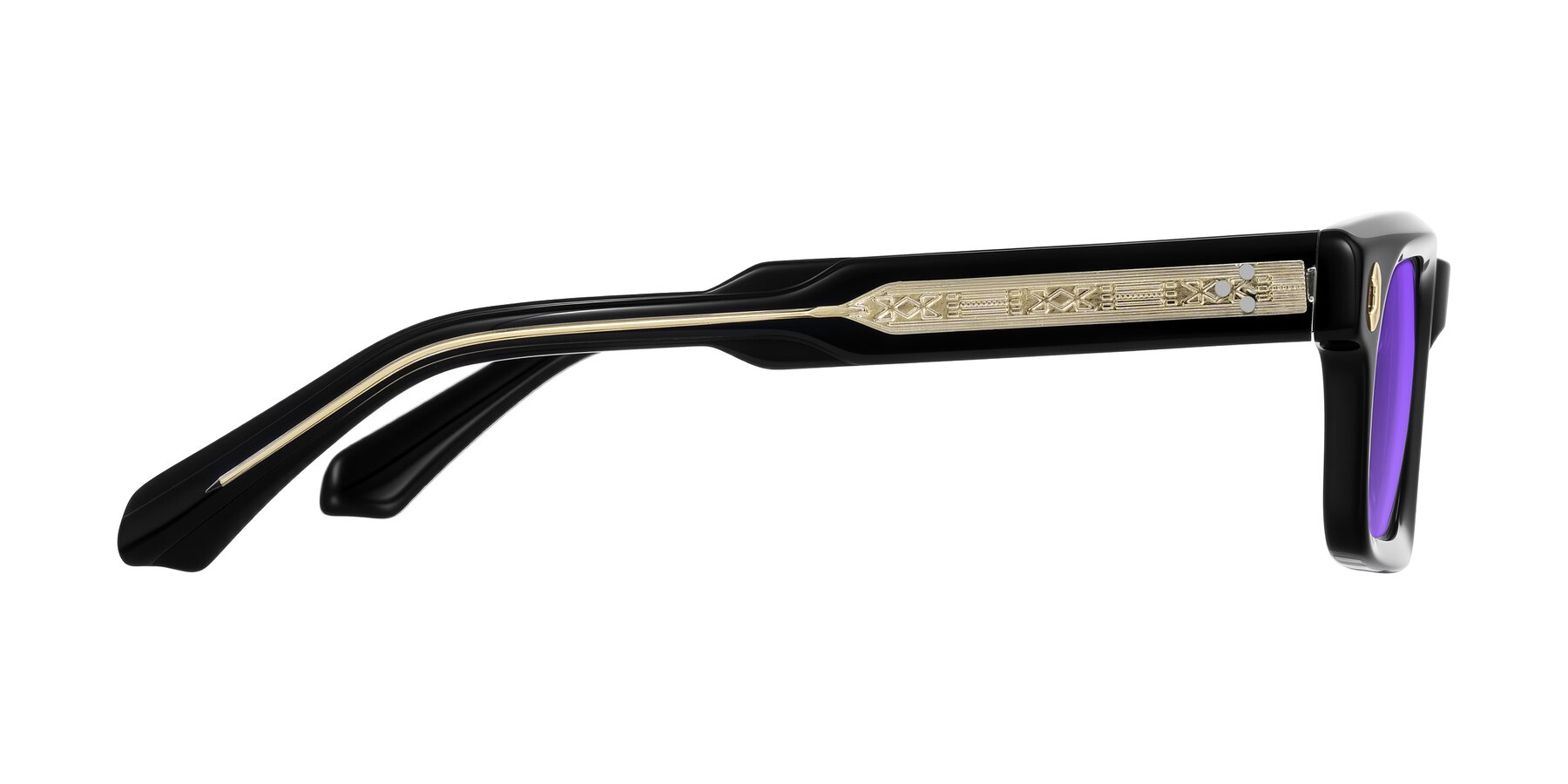 Side of Zade in Black with Purple Tinted Lenses