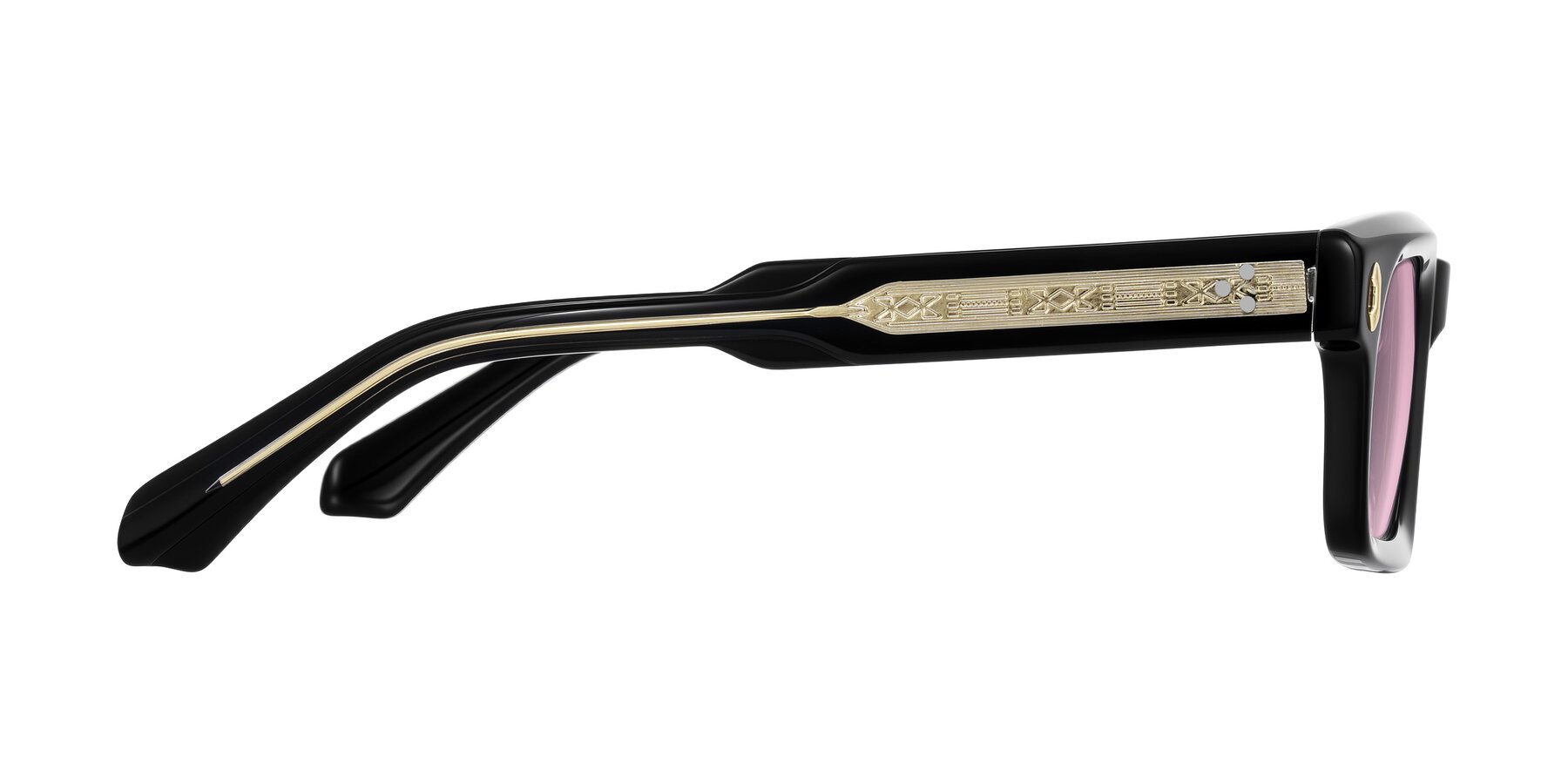 Side of Zade in Black with Light Wine Tinted Lenses