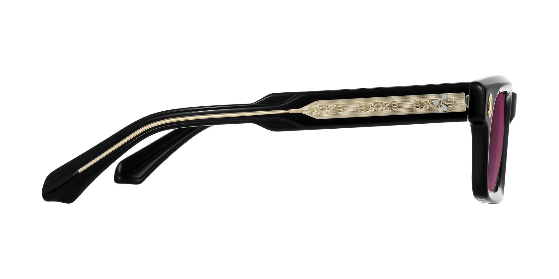 Side of Zade in Black with Wine Tinted Lenses