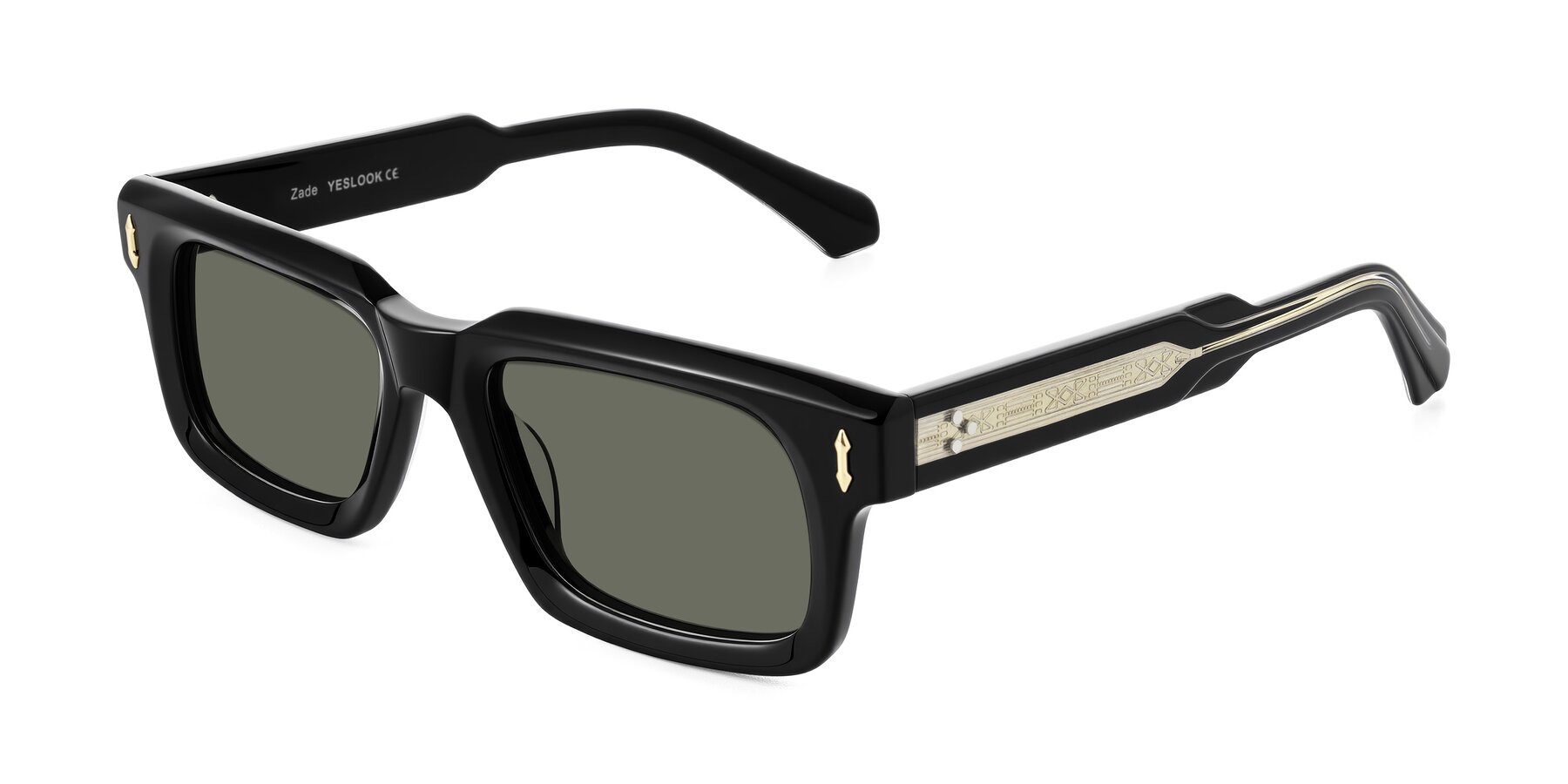Angle of Zade in Black with Gray Polarized Lenses