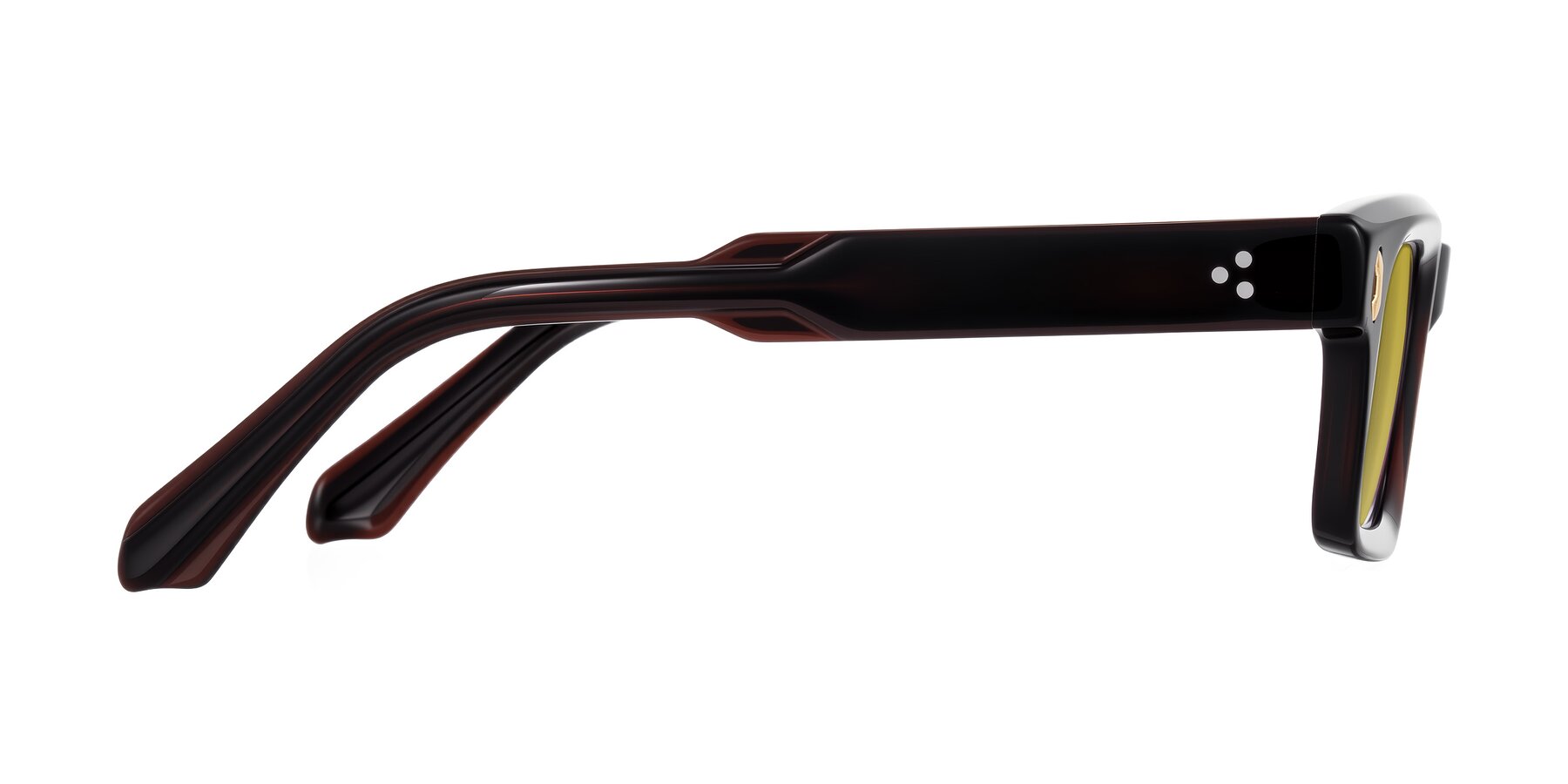 Side of Zade in Translucent Brown with Champagne Tinted Lenses