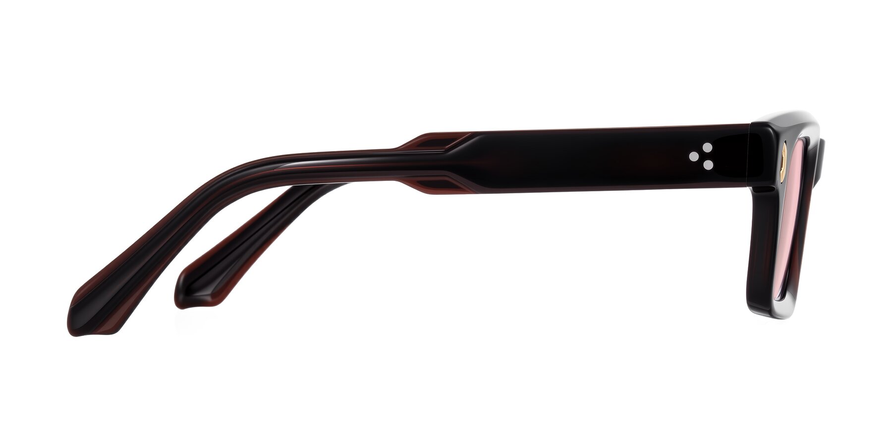 Side of Zade in Translucent Brown with Light Garnet Tinted Lenses