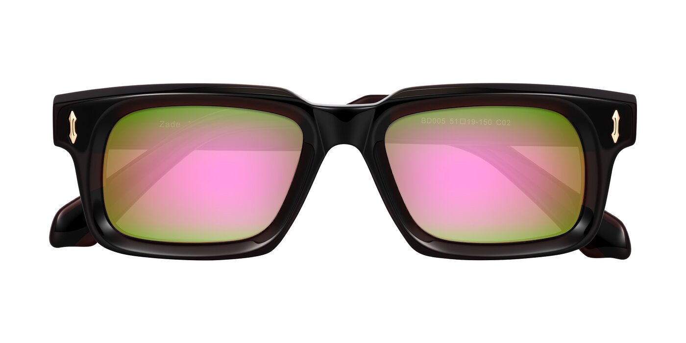 Zade - Translucent Brown Flash Mirrored Sunglasses