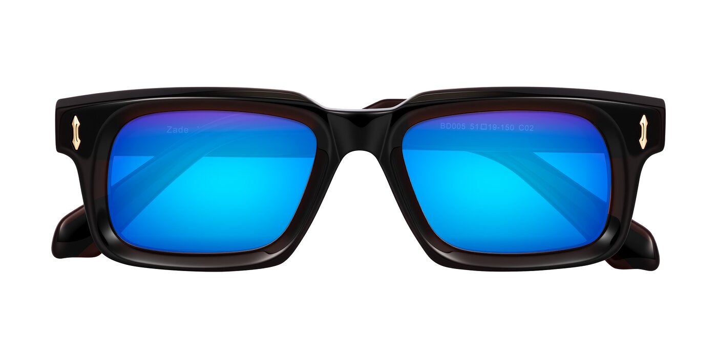 Zade - Translucent Brown Flash Mirrored Sunglasses