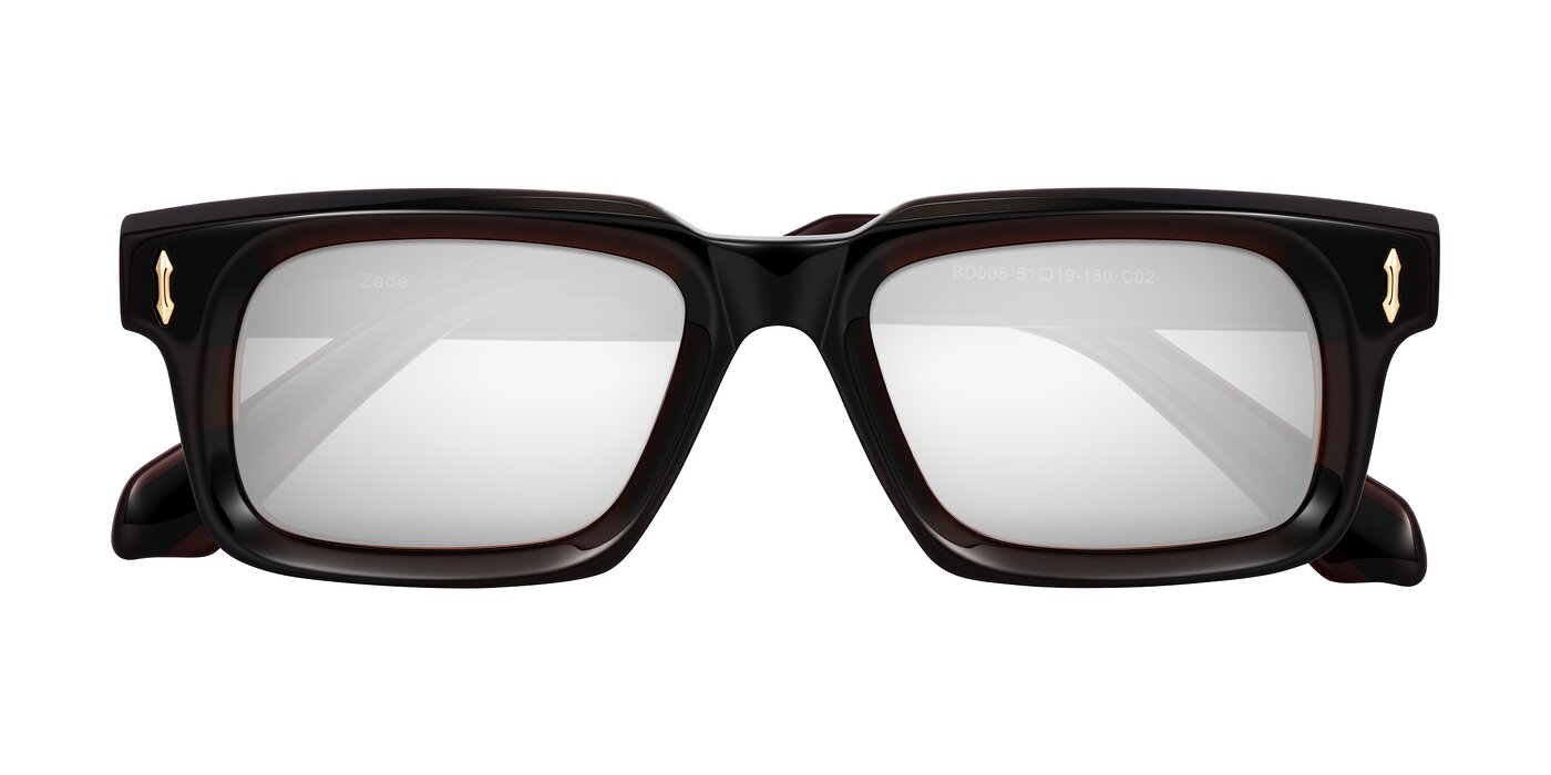 Zade - Translucent Brown Flash Mirrored Sunglasses