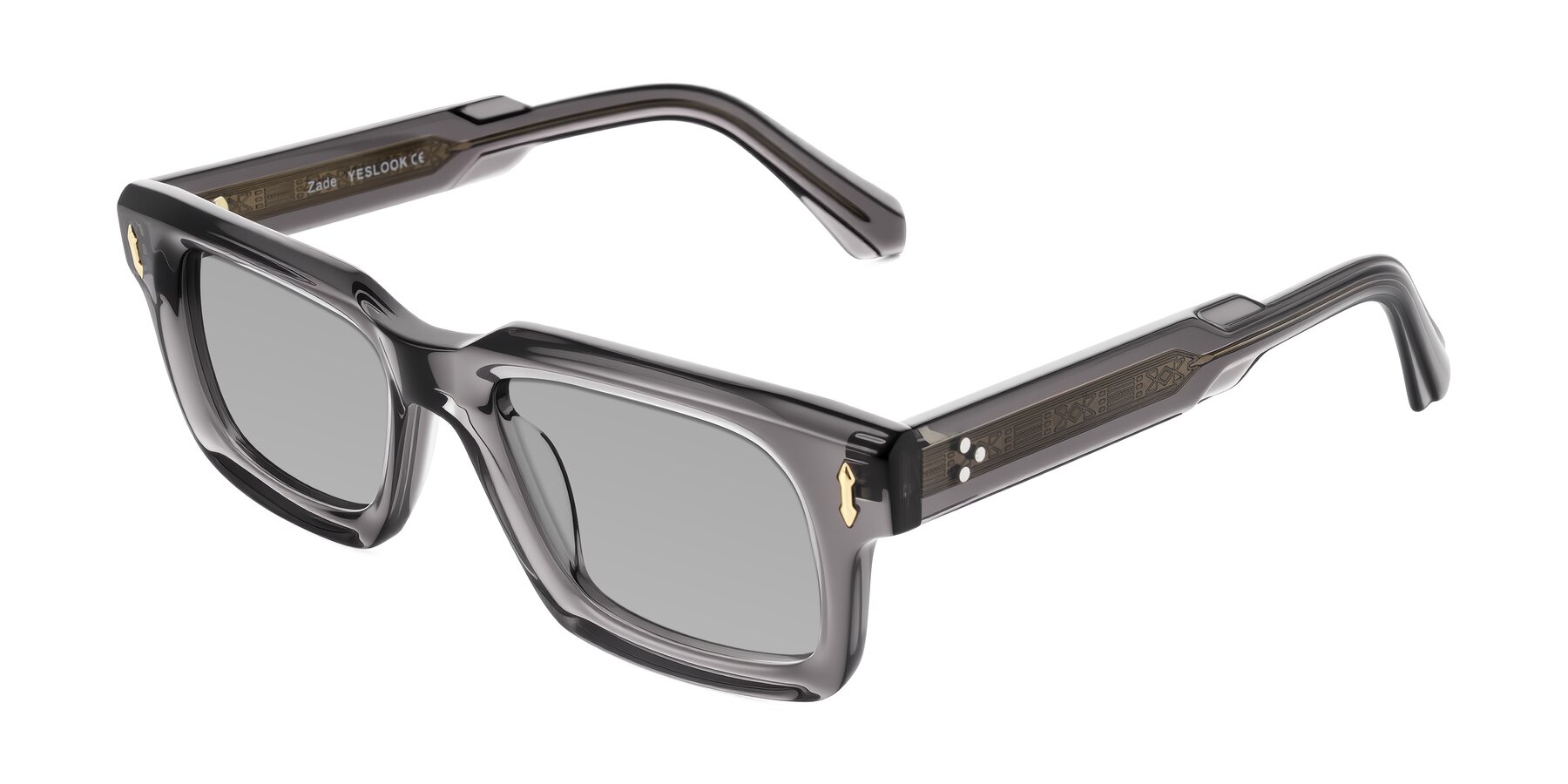Angle of Zade in Translucent Gray with Light Gray Tinted Lenses