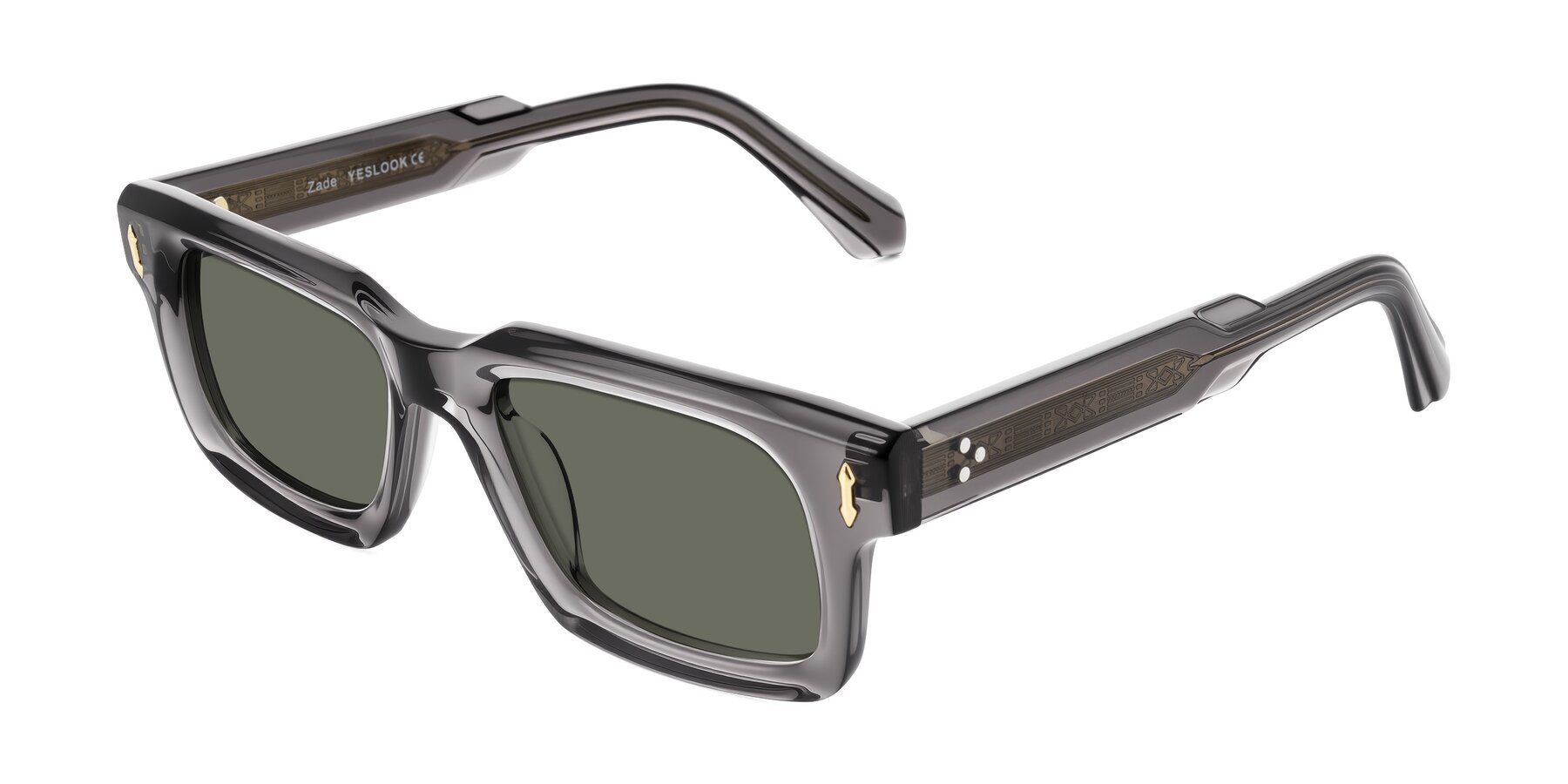 Angle of Zade in Translucent Gray with Gray Polarized Lenses