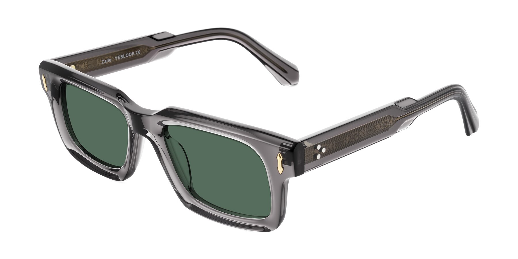 Angle of Zade in Translucent Gray with Green Polarized Lenses