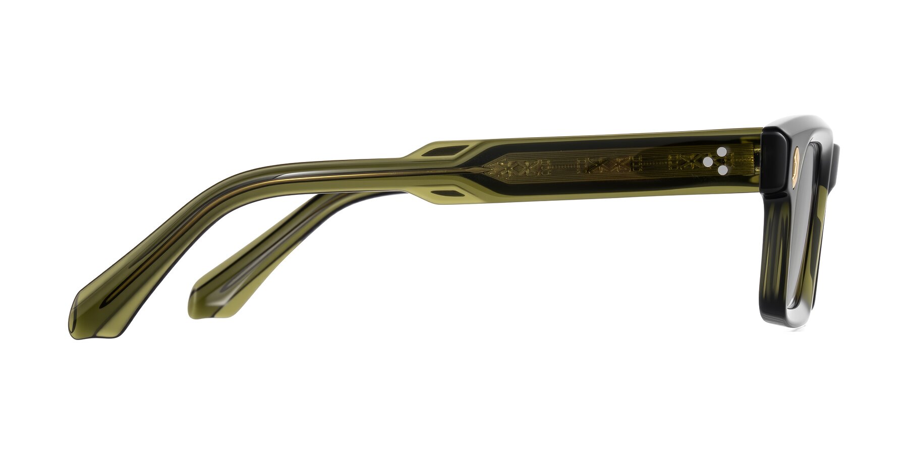 Side of Zade in Translucent Green with Light Gray Tinted Lenses