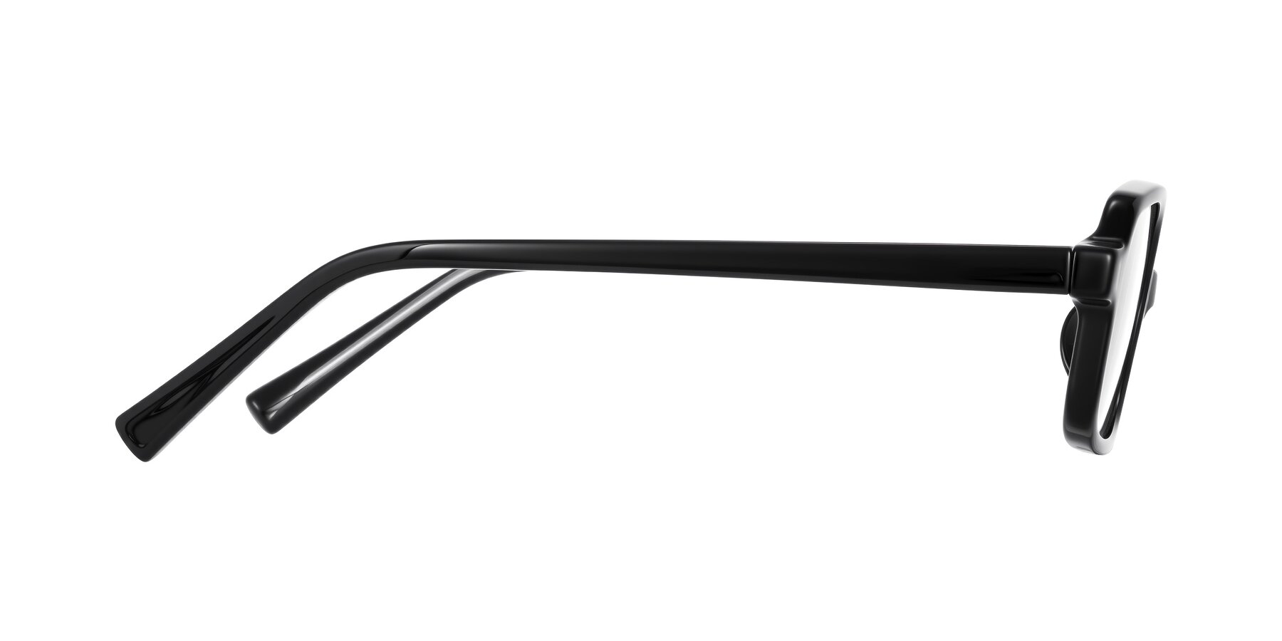 Side of Garbott in Black with Clear Eyeglass Lenses