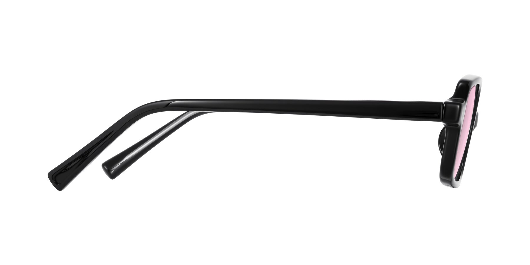 Side of Garbott in Black with Light Pink Tinted Lenses