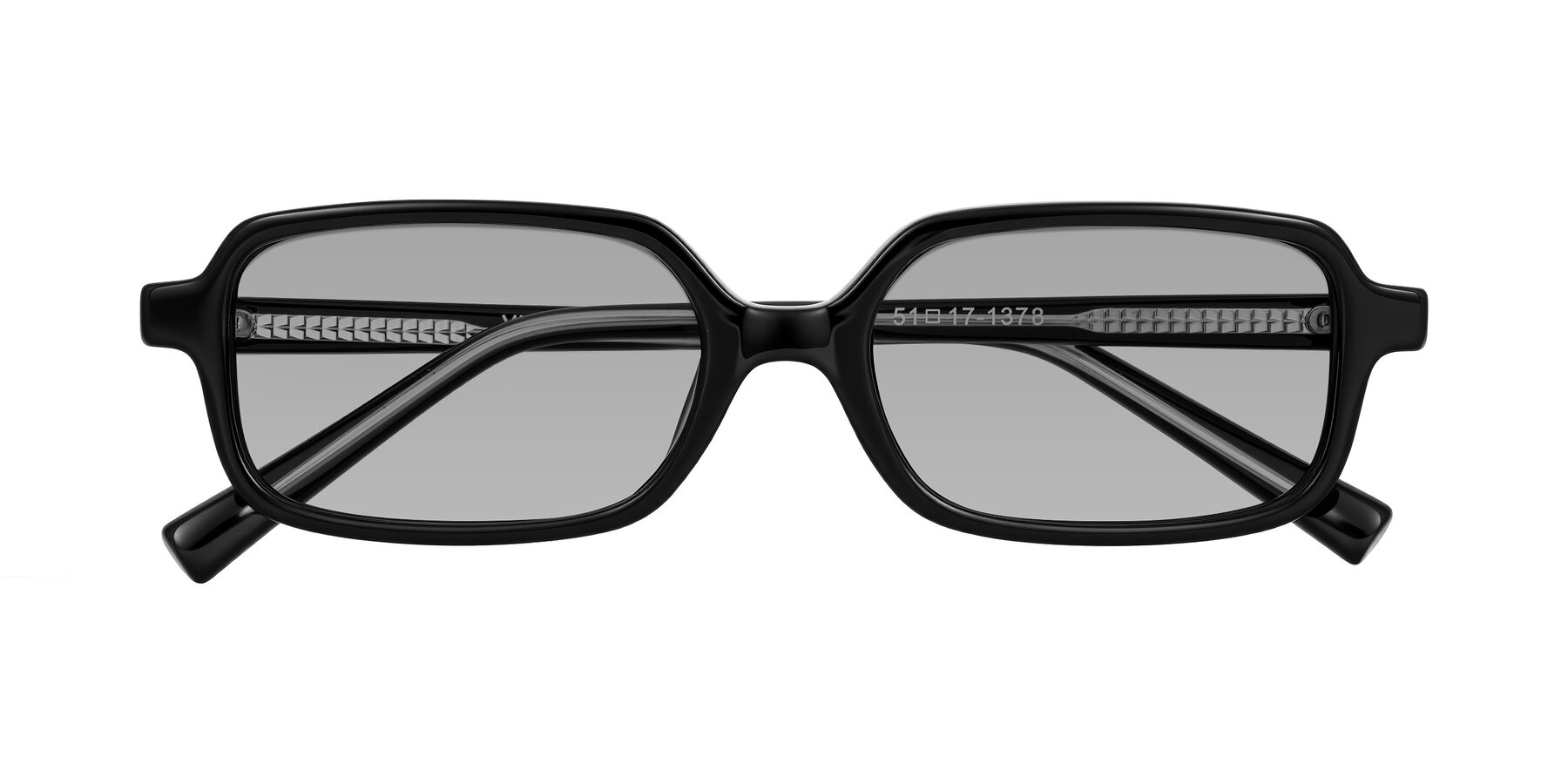 Folded Front of Garbott in Black with Light Gray Tinted Lenses
