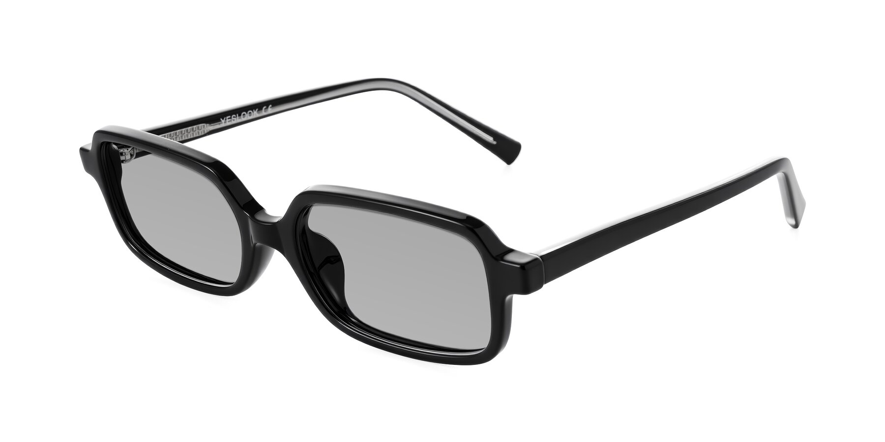 Angle of Garbott in Black with Light Gray Tinted Lenses