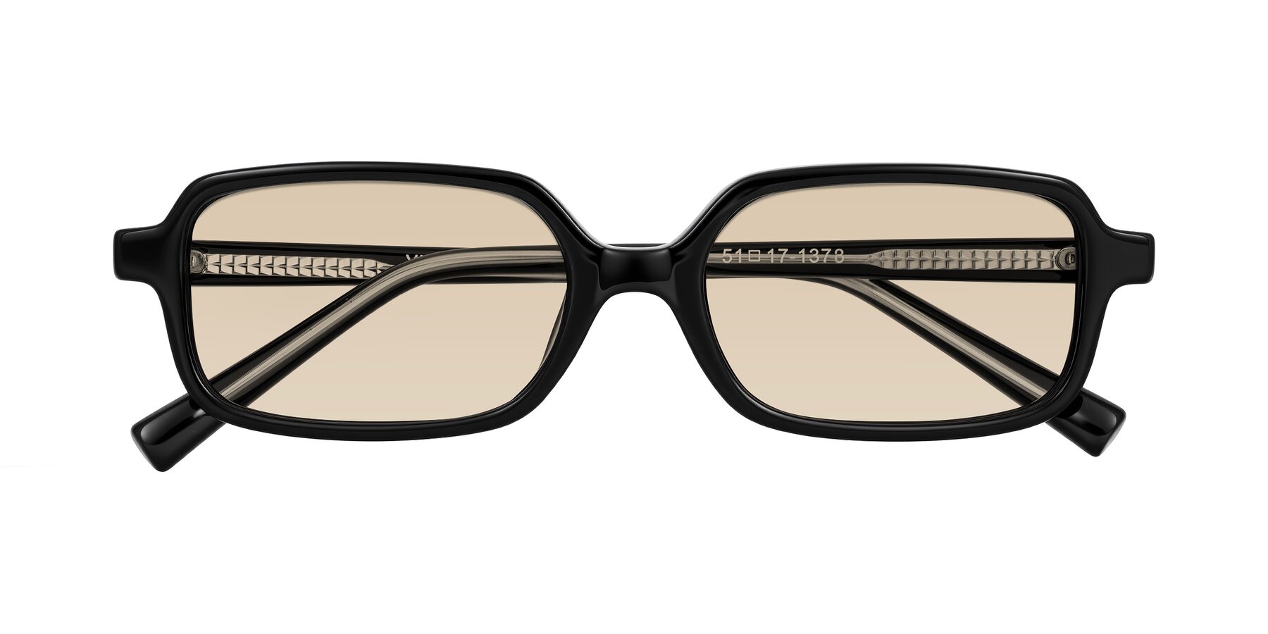Folded Front of Garbott in Black with Light Brown Tinted Lenses