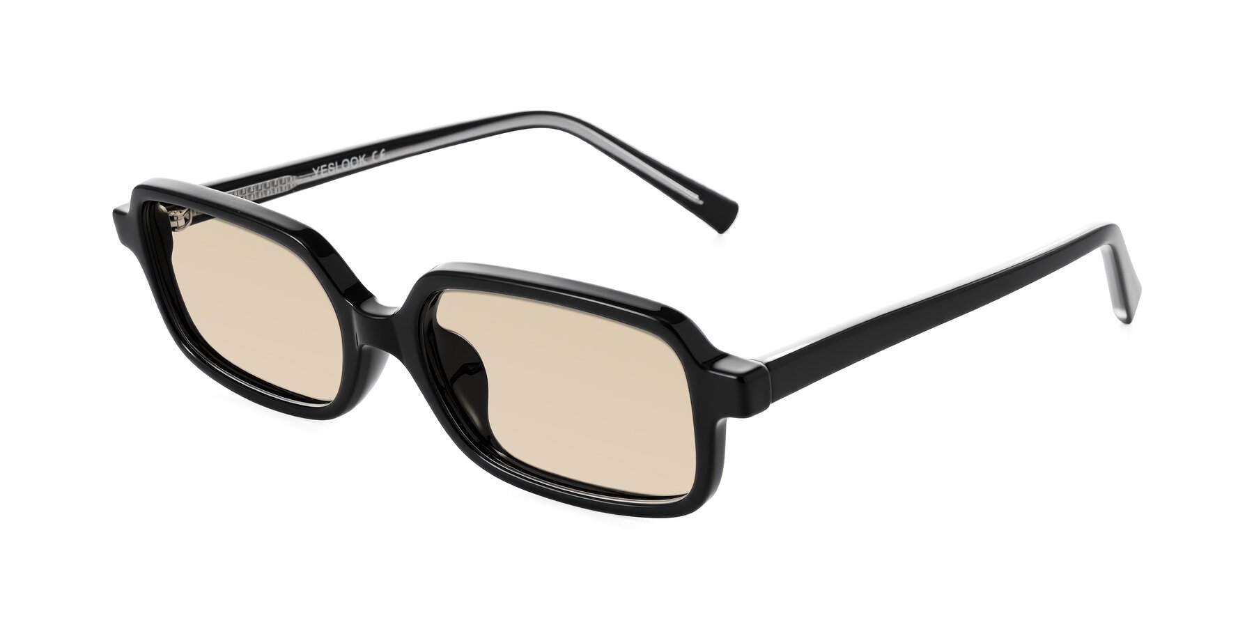 Angle of Garbott in Black with Light Brown Tinted Lenses