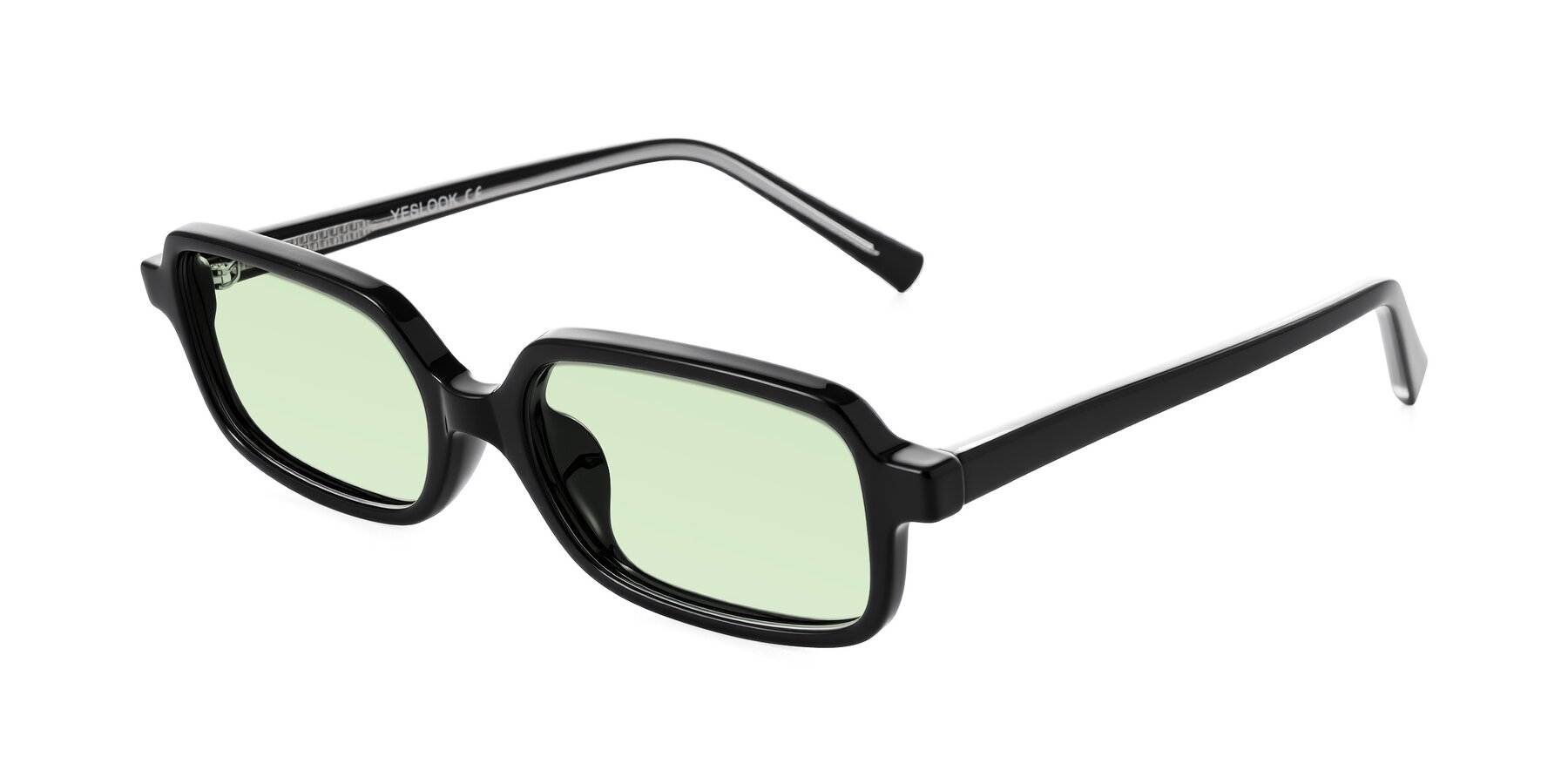 Angle of Garbott in Black with Light Green Tinted Lenses