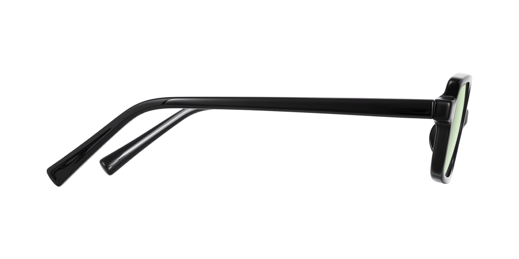 Side of Garbott in Black with Light Green Tinted Lenses