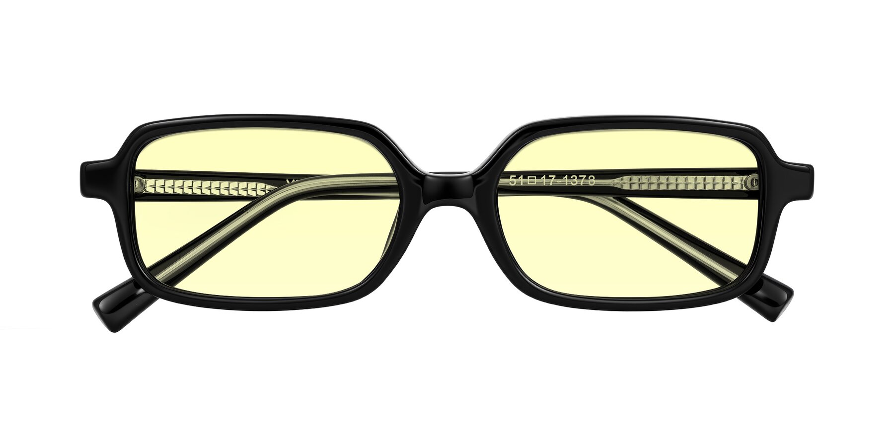 Folded Front of Garbott in Black with Light Yellow Tinted Lenses