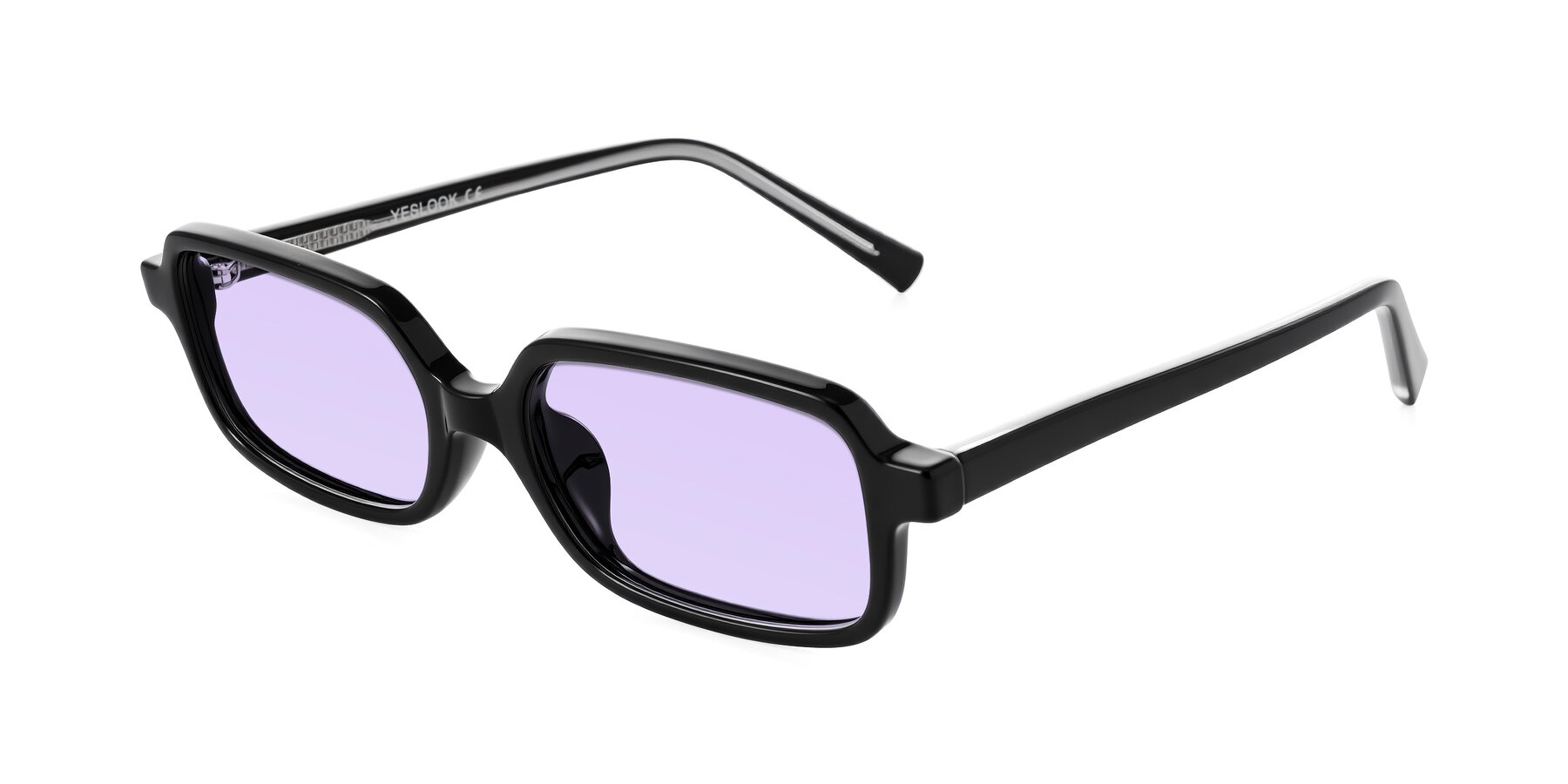 Angle of Garbott in Black with Light Purple Tinted Lenses