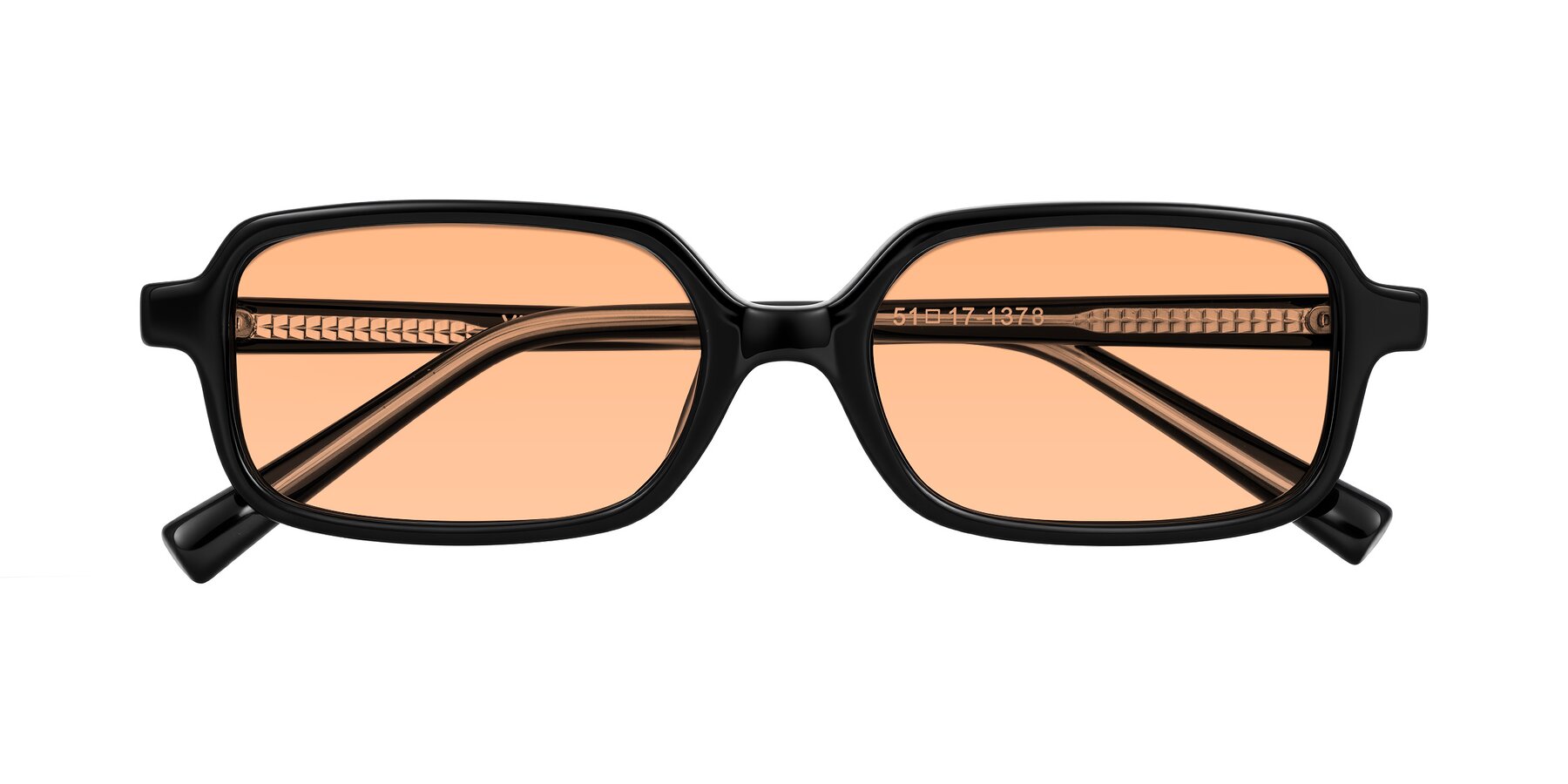 Folded Front of Garbott in Black with Light Orange Tinted Lenses