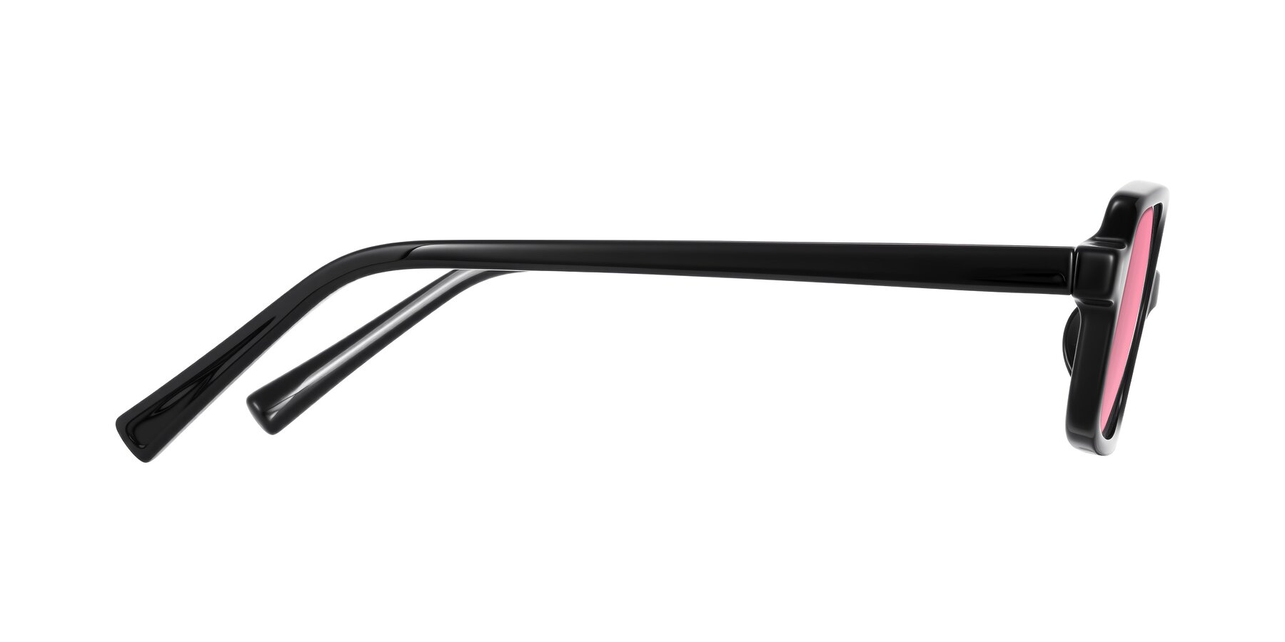 Side of Garbott in Black with Pink Tinted Lenses