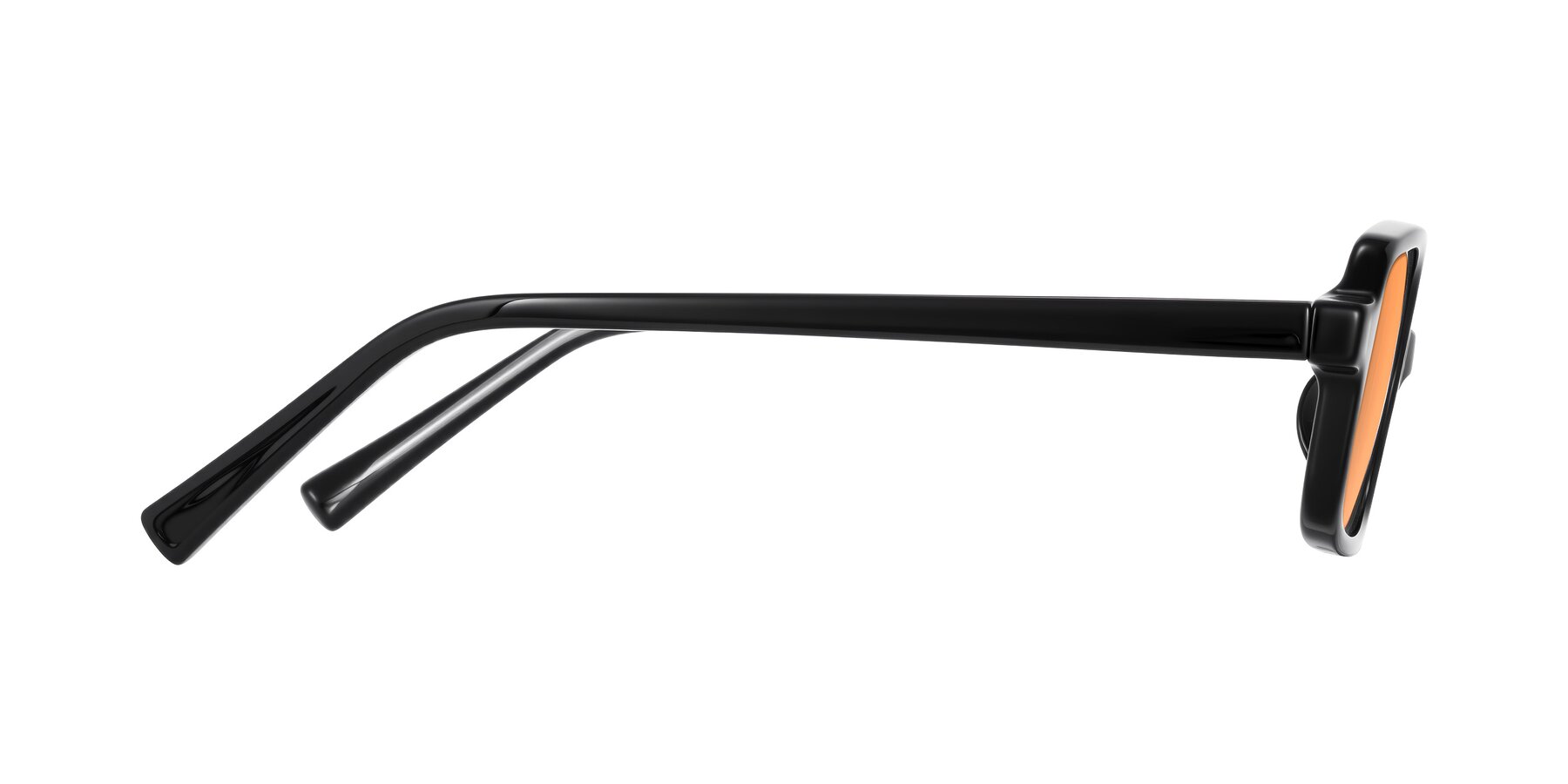 Side of Garbott in Black with Medium Orange Tinted Lenses